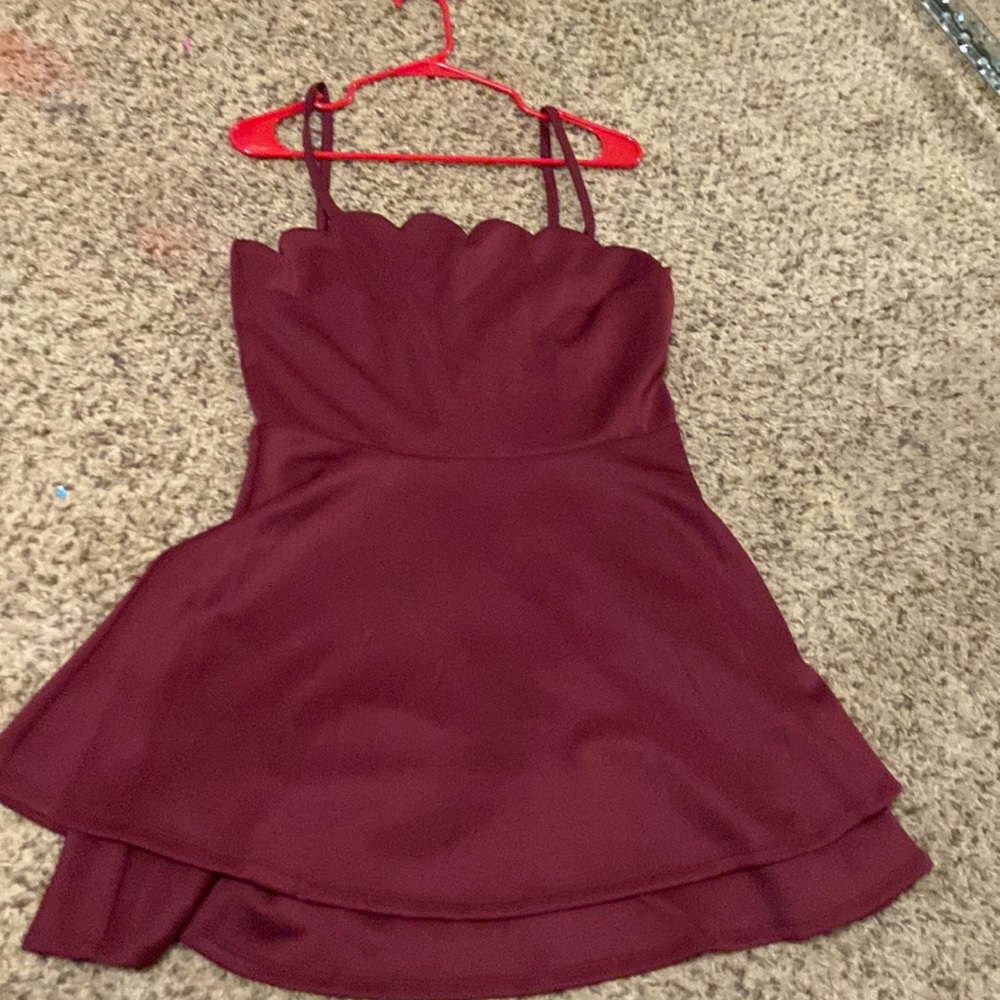 Scalloped Square-Neck Double-Hem Fit/Flare Dress-XL Speechless from Dillards